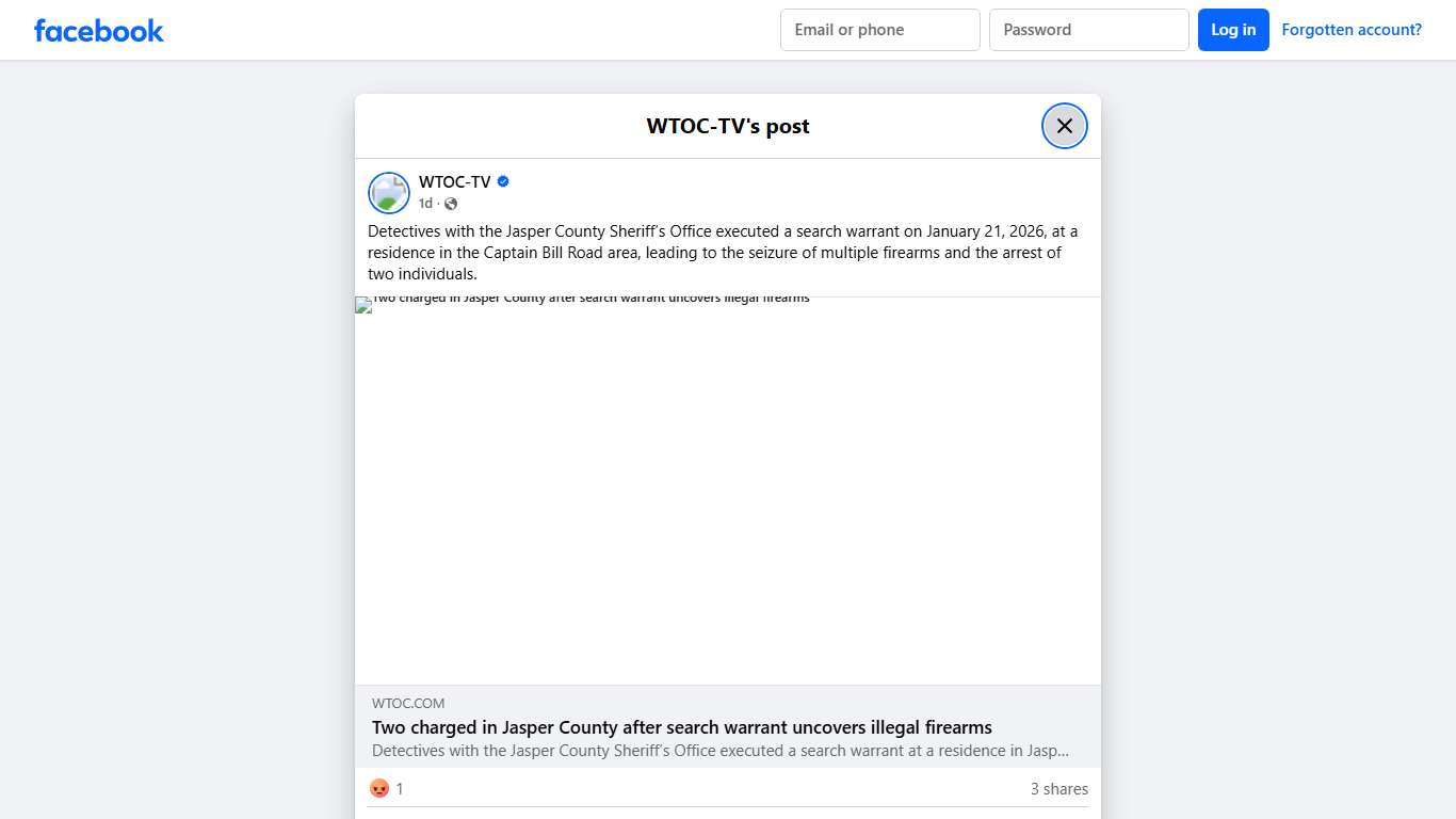 WTOC-TV - Detectives with the Jasper County Sheriff’s... Facebook